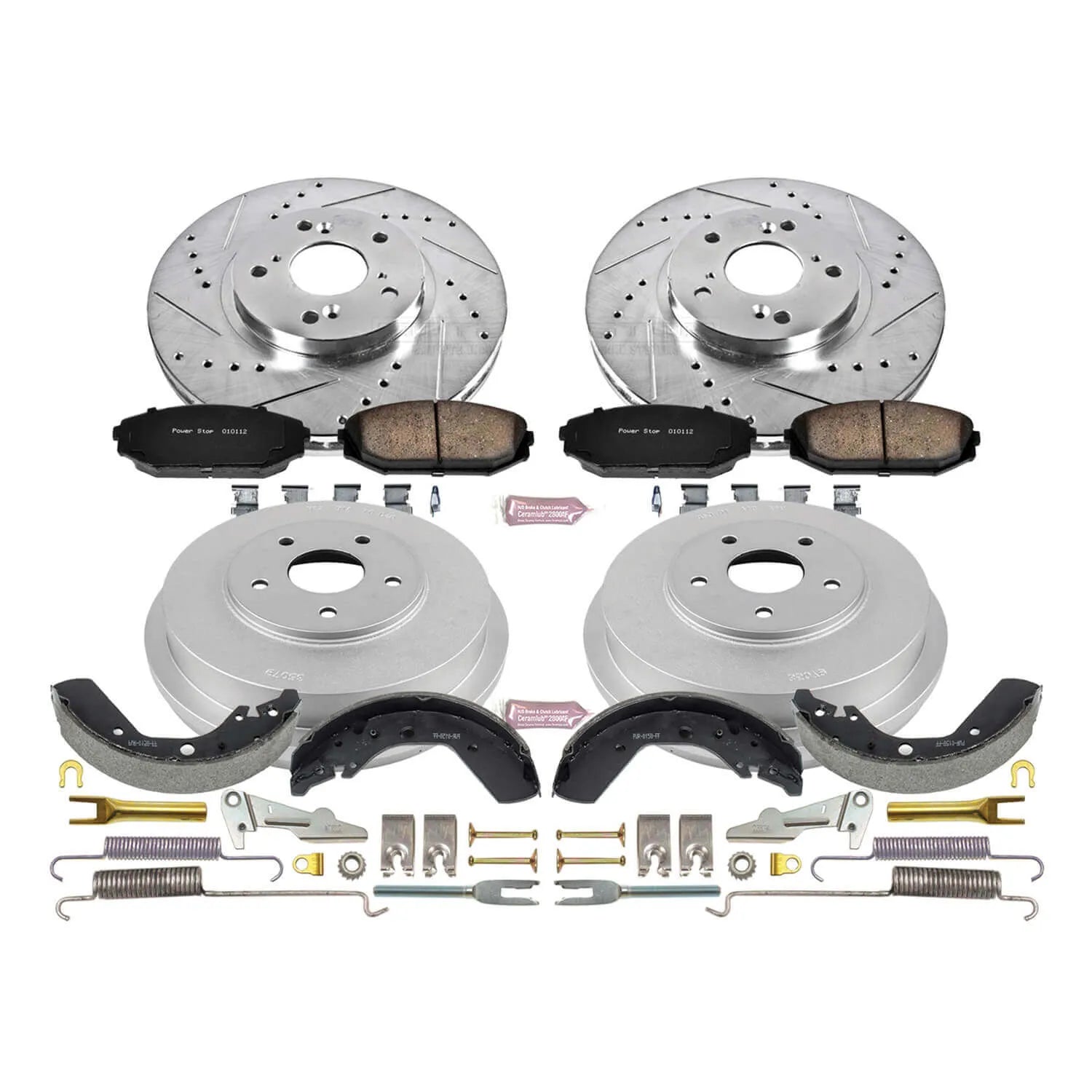 Power Stop K15190DK - Z23 1-Click Performance Drilled And Slotted Rotor Front And Rear Brake Kit