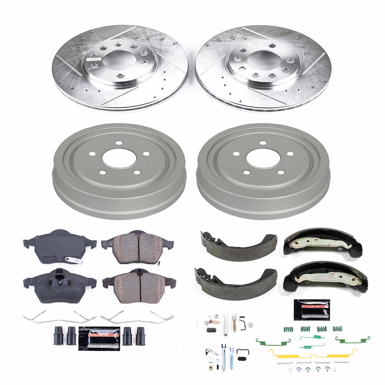 Power Stop K15198DK - Z23 1-Click Performance Drilled And Slotted Rotor Front And Rear Brake Kit