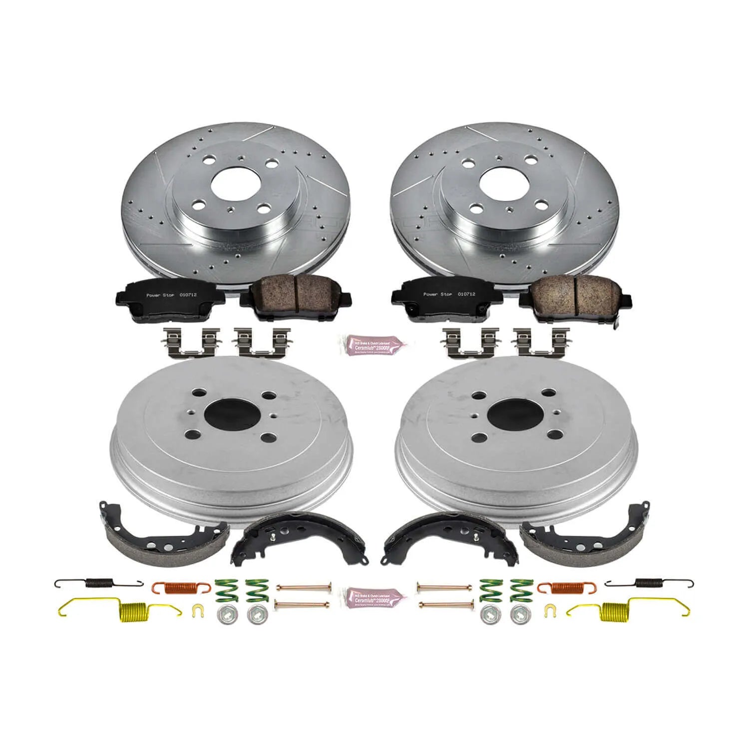 Power Stop K15199DK - Z23 1-Click Performance Drilled And Slotted Rotor Front And Rear Brake Kit