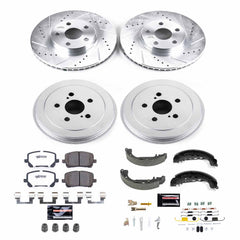 Power Stop K15200DK-26 Z26 Street Warrior 1-Click Front And Rear Brake Kit With Drum Brakes And Brake Shoes for 2004 Toyota Corolla product image