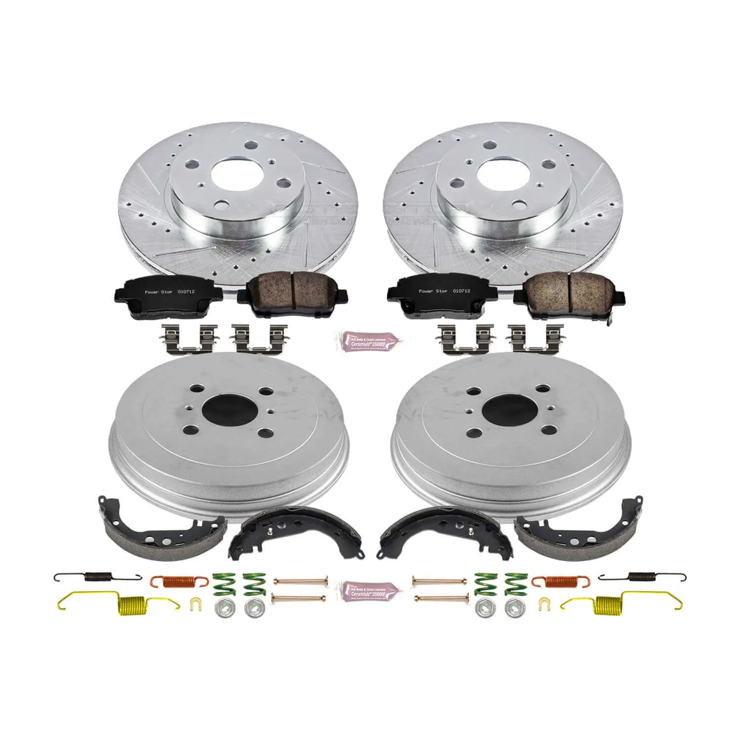 Power Stop K15201DK - Z23 1-Click Performance Drilled And Slotted Rotor Front And Rear Brake Kit