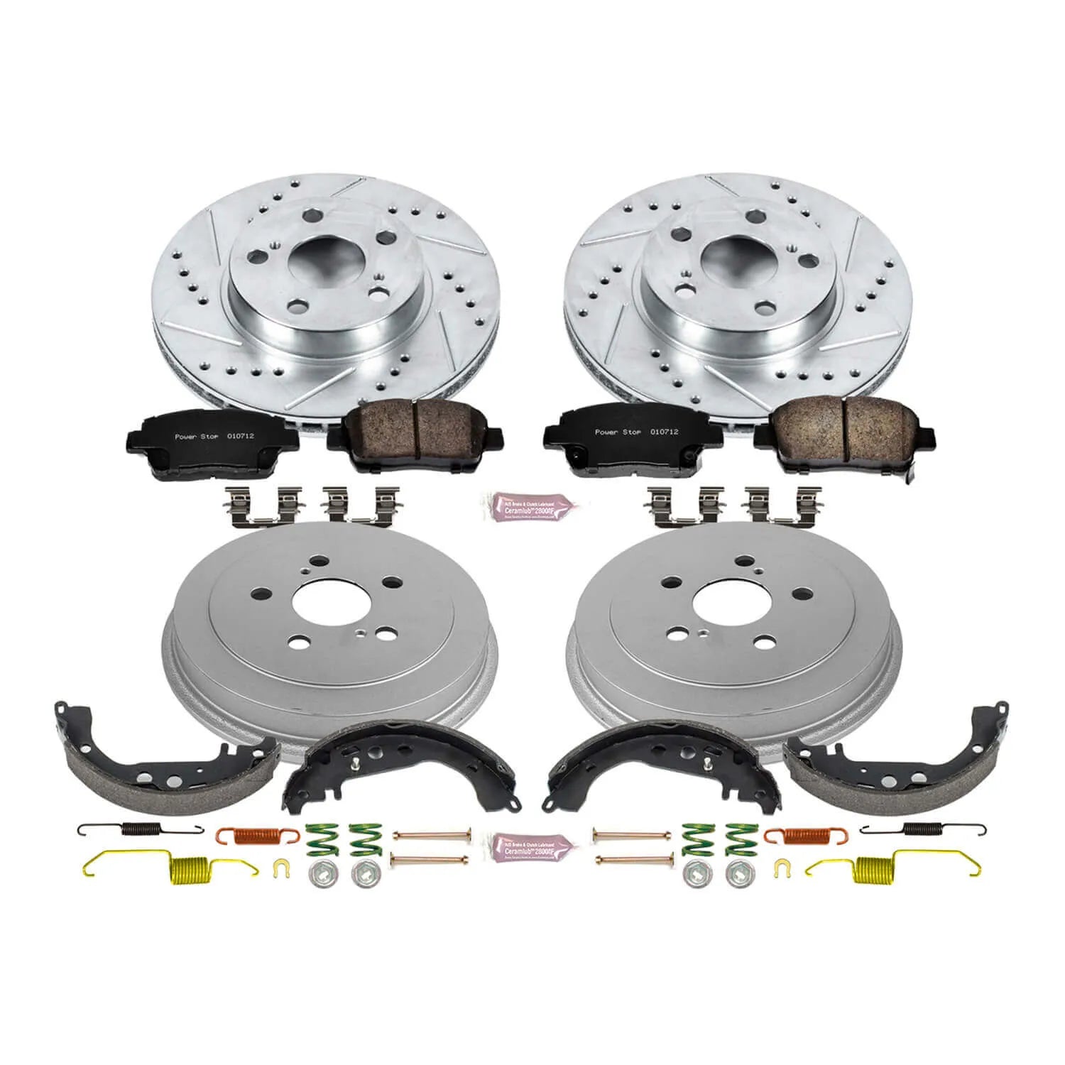 Power Stop K15202DK - Z23 1-Click Performance Drilled And Slotted Rotor Front And Rear Brake Kit