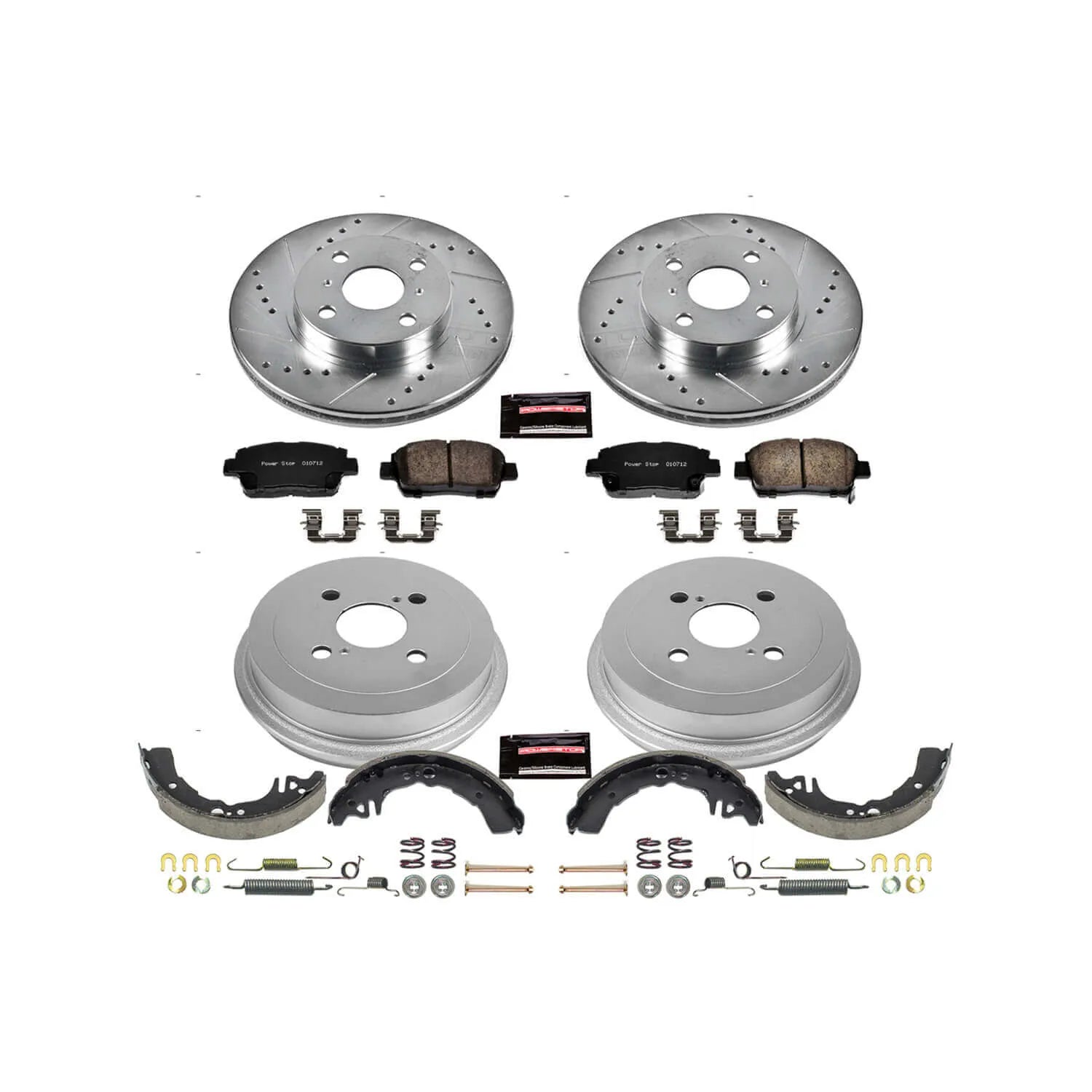 Power Stop K15204DK - Z23 1-Click Performance Drilled And Slotted Rotor Front And Rear Brake Kit