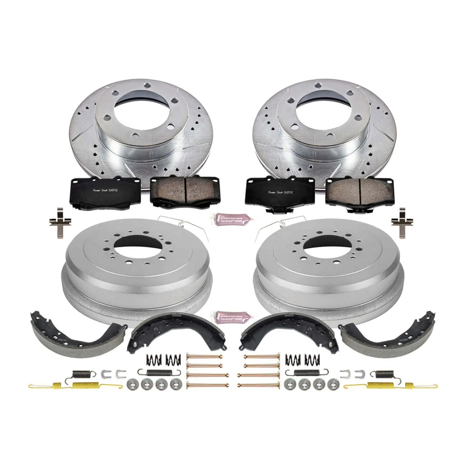 Power Stop K15212DK - Z23 1-Click Performance Drilled And Slotted Rotor Front And Rear Brake Kit