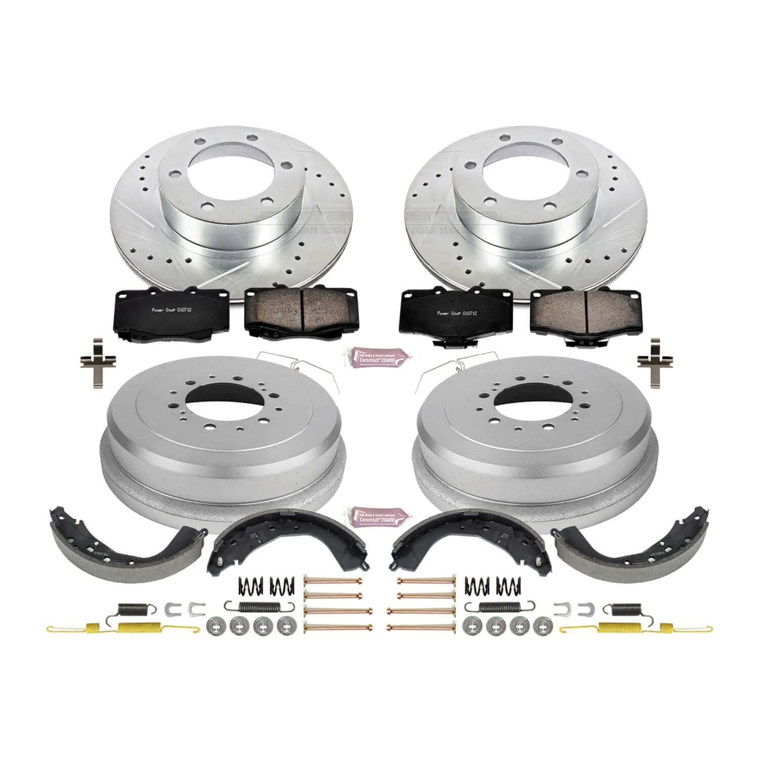 Power Stop K15213DK - Z23 1-Click Performance Drilled And Slotted Rotor Front And Rear Brake Kit