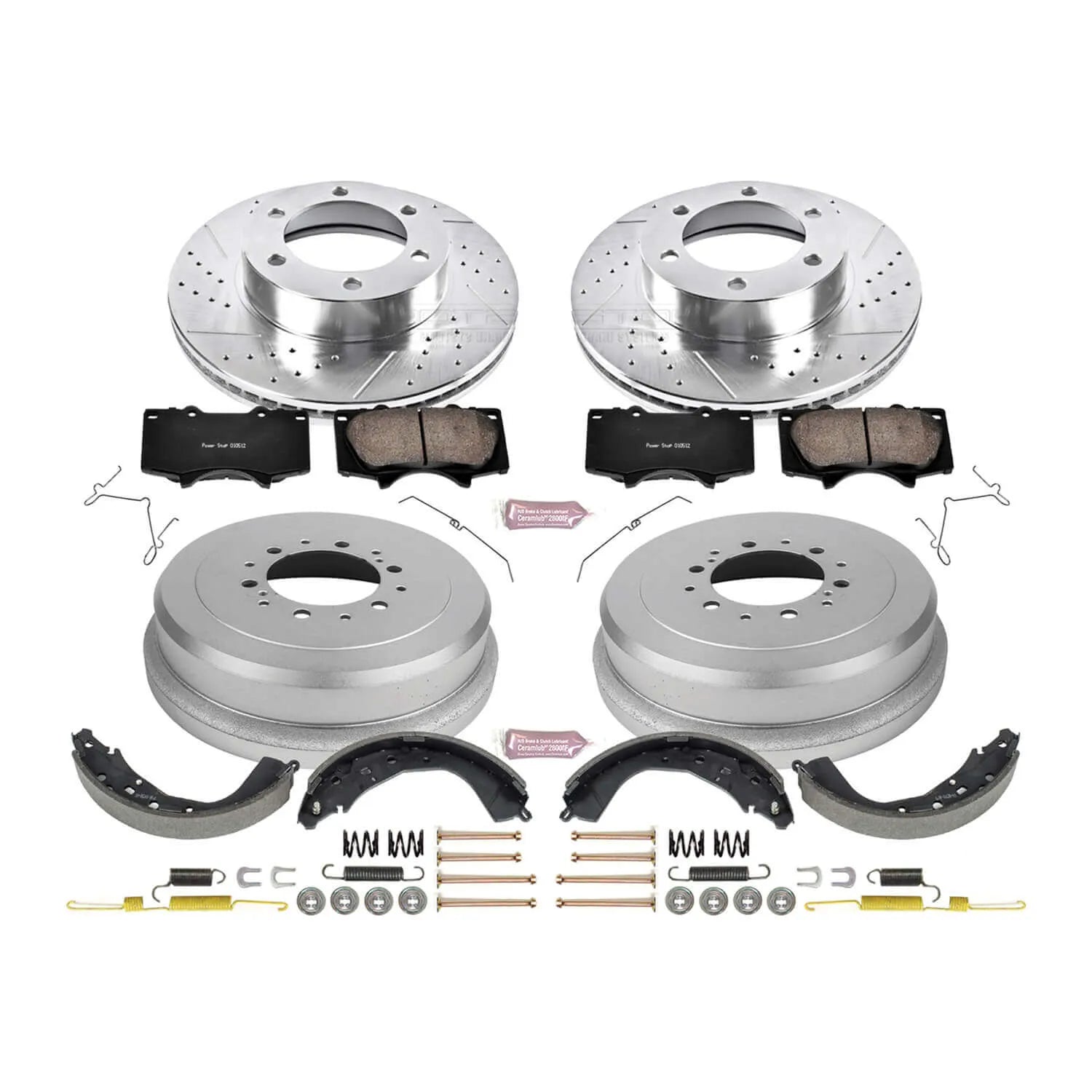 Power Stop K15214DK - Z23 1-Click Performance Drilled And Slotted Rotor Front And Rear Brake Kit