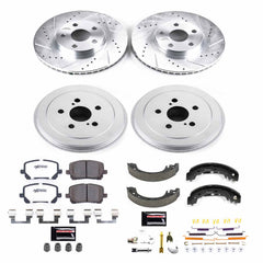 Power Stop K15227DK-26 Z26 Street Warrior 1-Click Front And Rear Brake Kit With Drum Brakes And Brake Shoes for 2003-2004 Toyota Corolla product image