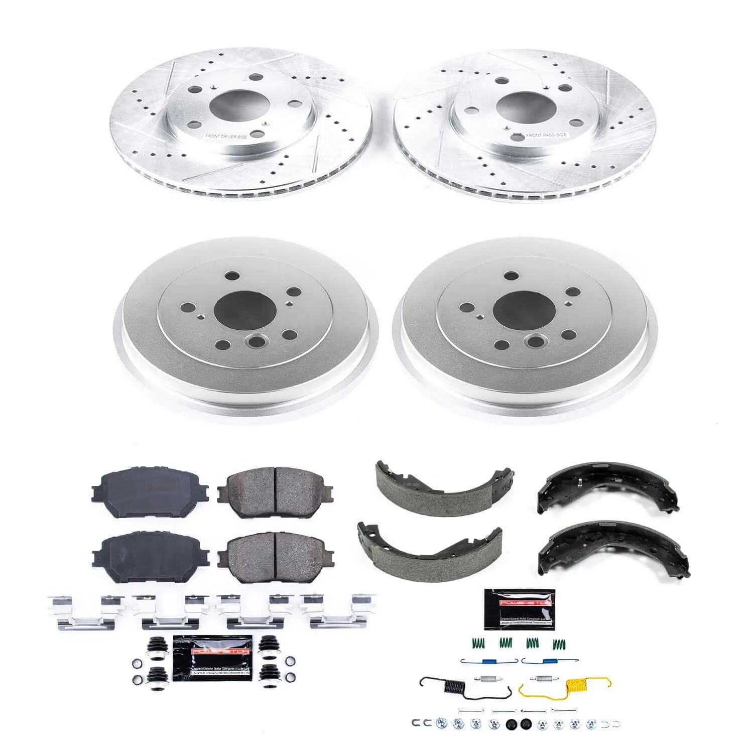 Power Stop K15228DK - Z23 1-Click Performance Drilled And Slotted Rotor Front And Rear Brake Kit