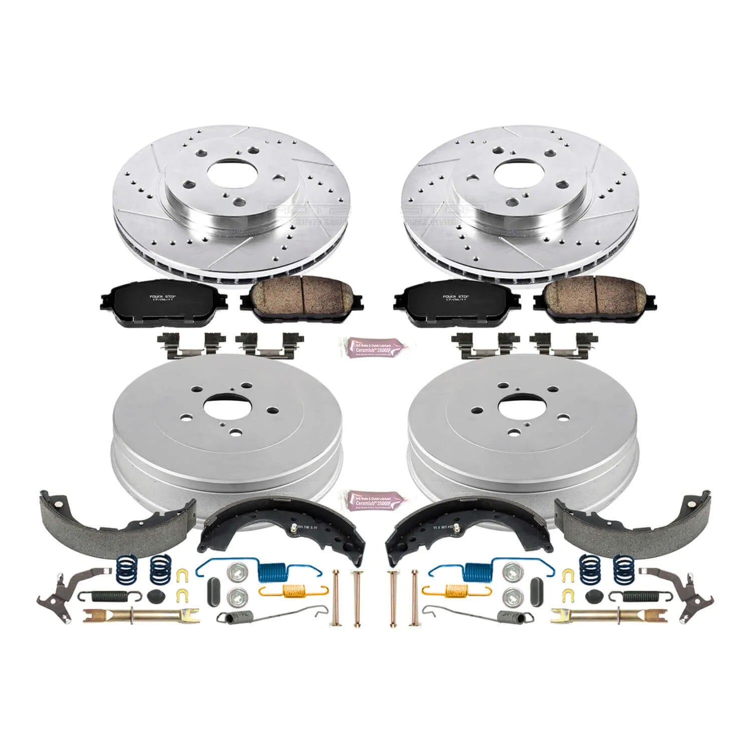 Power Stop K15230DK - Z23 1-Click Performance Drilled And Slotted Rotor Front And Rear Brake Kit