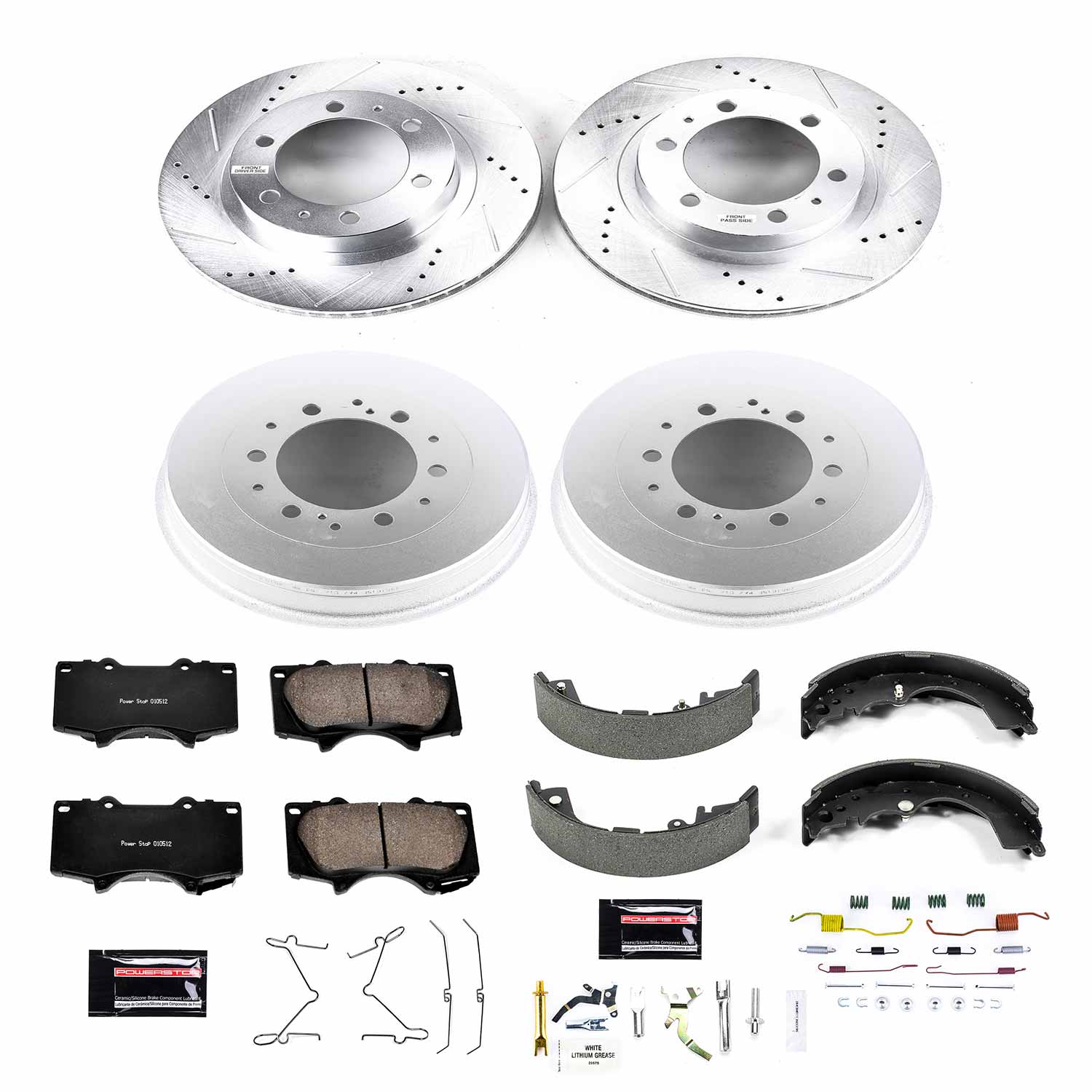 Power Stop K15231DK - Z23 1-Click Performance Drilled And Slotted Rotor Front And Rear Brake Kit