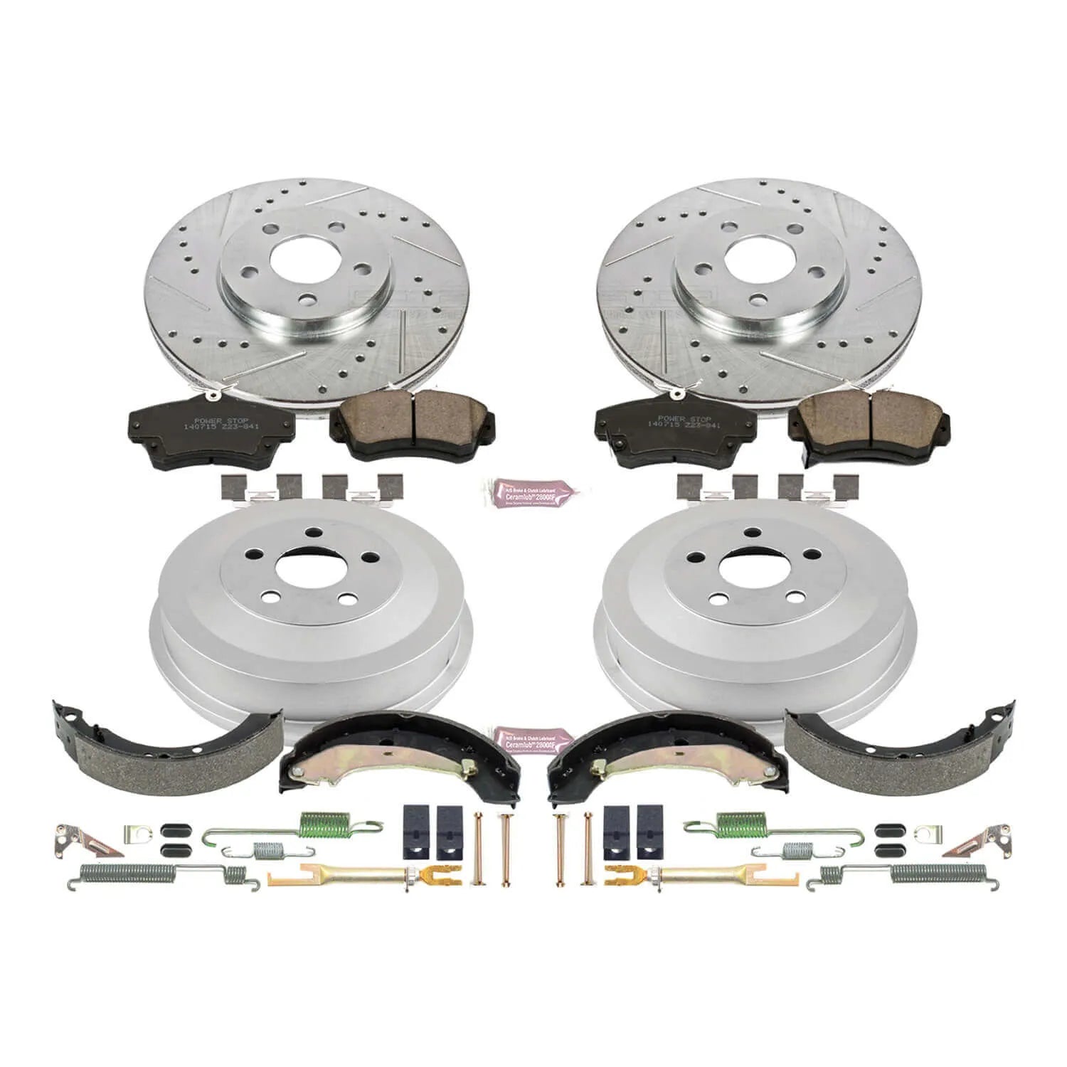 Power Stop K15232DK - Z23 1-Click Performance Drilled And Slotted Rotor Front And Rear Brake Kit