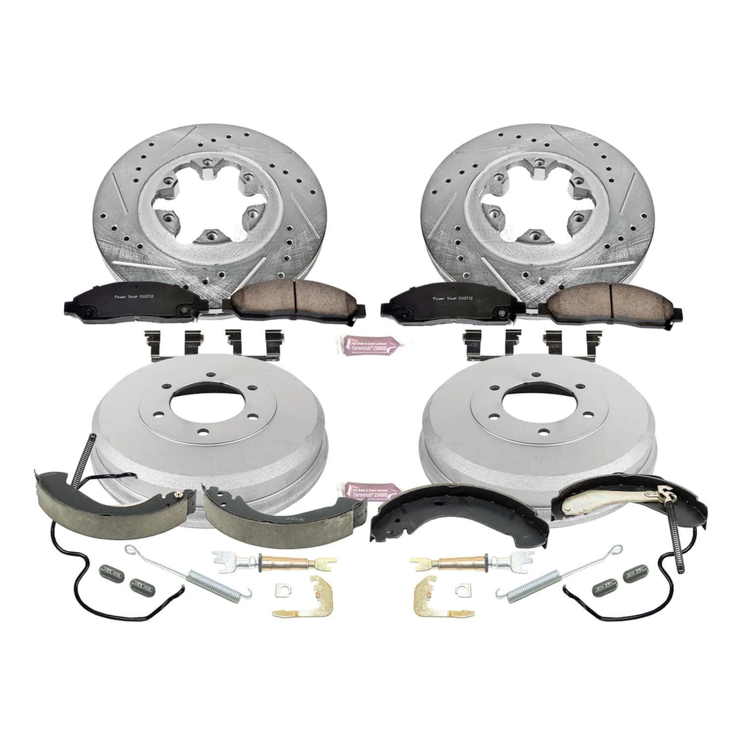 Power Stop K15236DK - Z23 1-Click Performance Drilled And Slotted Rotor Front And Rear Brake Kit