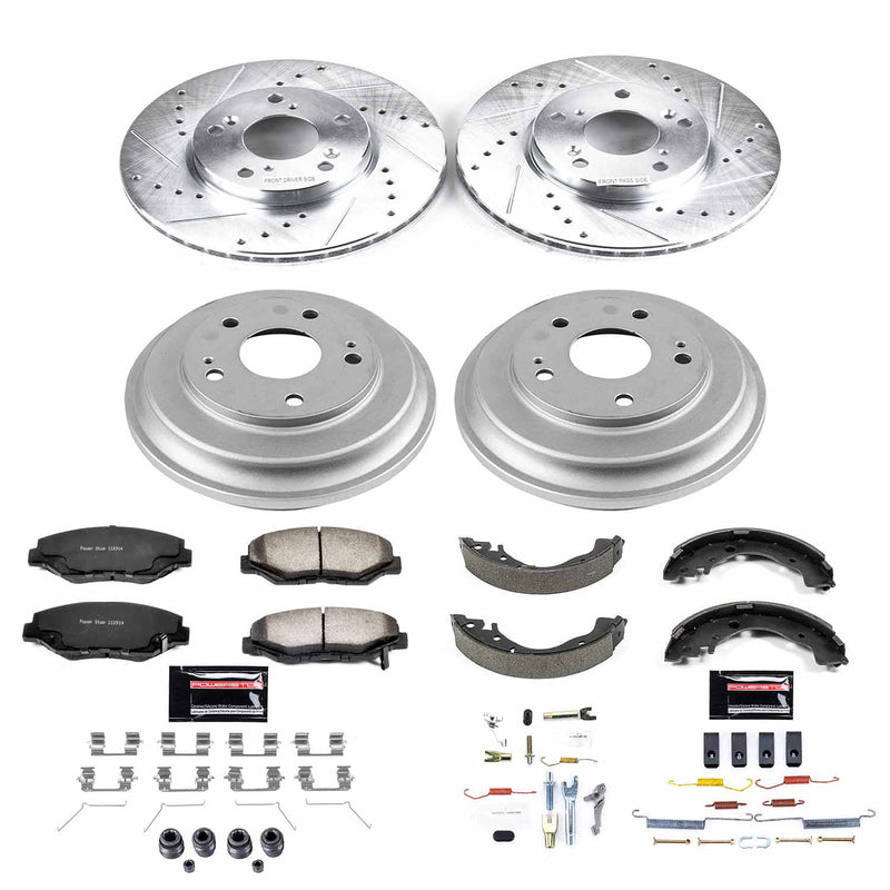 Power Stop K15243DK-36 Z36 Severe-Duty Truck And Tow 1-Click Front And Rear Pad And Rotor Kit for 2013-2014 Honda Civic LX Rear Drum product image