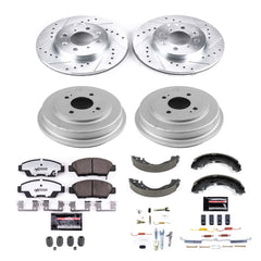 Power Stop K15245DK-26 Z26 Street Warrior 1-Click Front And Rear Pad And Rotor Kit With Drum And Brake Shoes for 2009-2014 Honda Fit product image