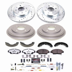 Power Stop K15246DK-26 - Front And Rear Z26 Street Warrior Pad And Rotor Kit With Drum And Brake Shoes vehicle fitment brake part