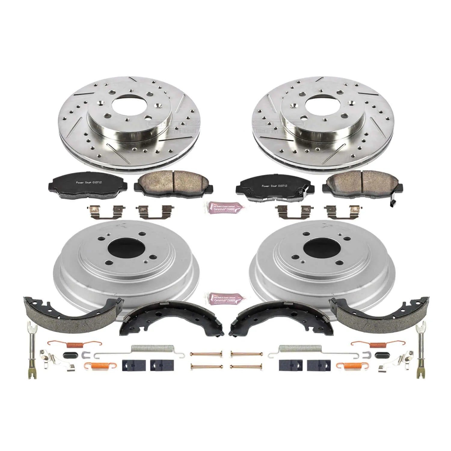 Power Stop K15247DK - Z23 1-Click Performance Drilled And Slotted Rotor Front And Rear Brake Kit