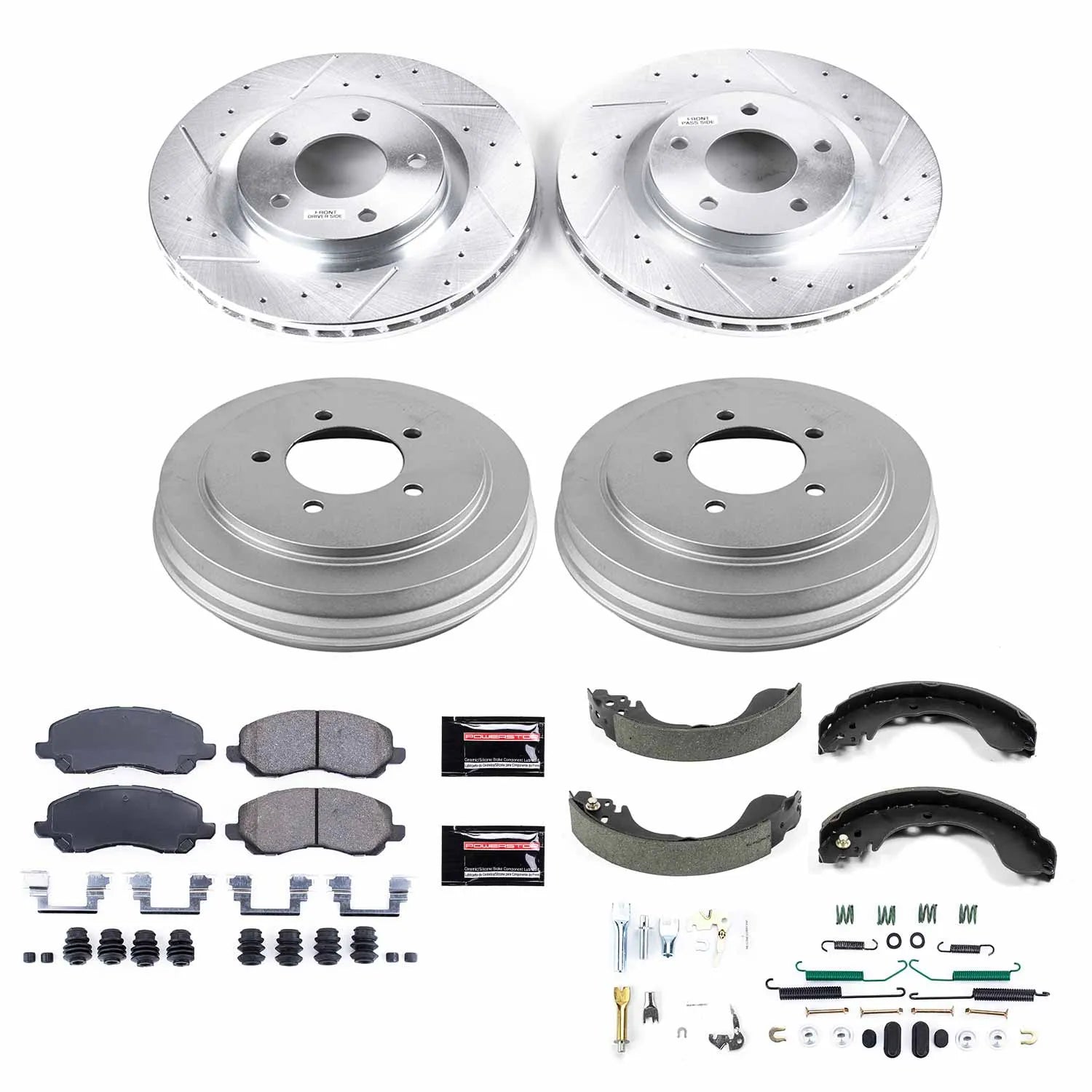 Power Stop K15250DK - Z23 1-Click Performance Drilled And Slotted Rotor Front And Rear Brake Kit