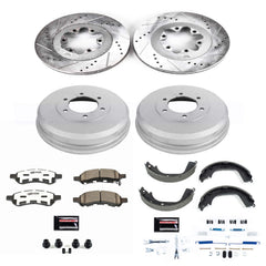 Power Stop K15262DK-26 Z26 Street Warrior 1-Click Front And Rear Brake Kit With Drum Brakes And Brake Shoes for 2009-2012 Chevrolet Colorado product image