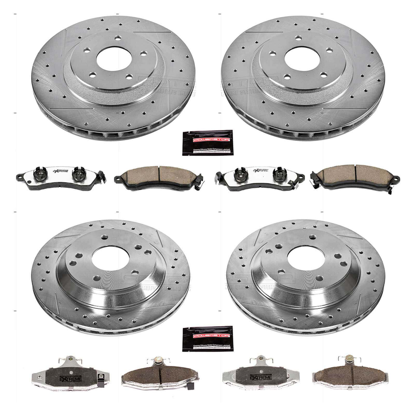Power Stop K1528-26 Z26 Extreme Street Warrior 1-Click Brake Kit (Front And Rear) for 1988-1996 Chevrolet Corvette product image