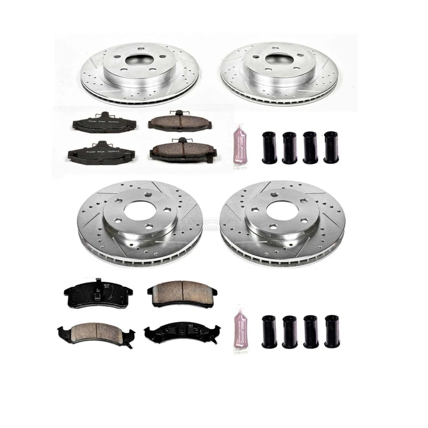 Power Stop K1533 - Z23 Evolution Sport Performance 1-Click Brake Kit With Hardware (Front And Rear)