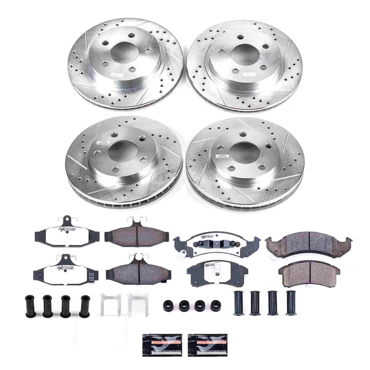 Power Stop K1535-26 Z26 Extreme Street Warrior 1-Click Brake Kit (Front And Rear) for 1994-1997 Chevrolet Camaro product image