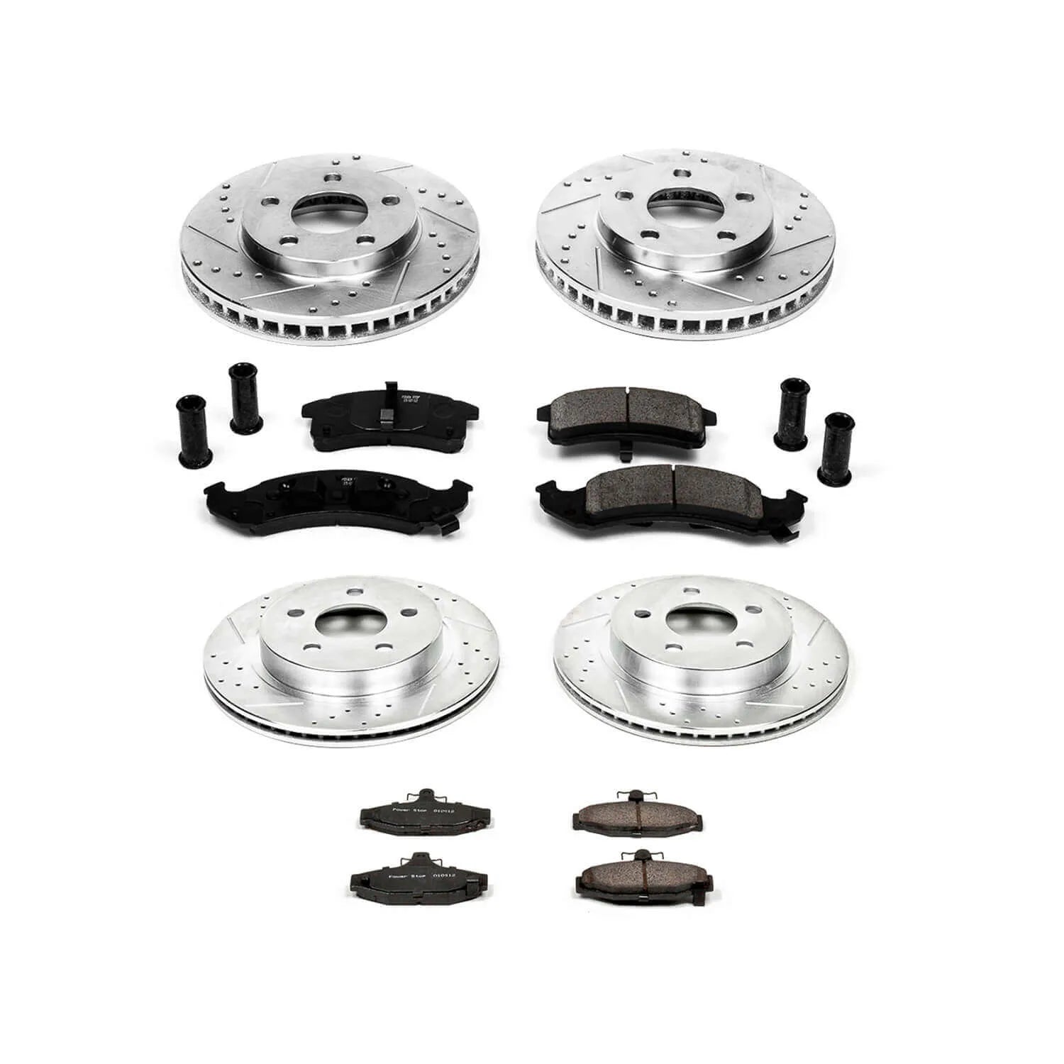 Power Stop K1535 - Z23 Evolution Sport Performance 1-Click Brake Kit With Hardware (Front And Rear)