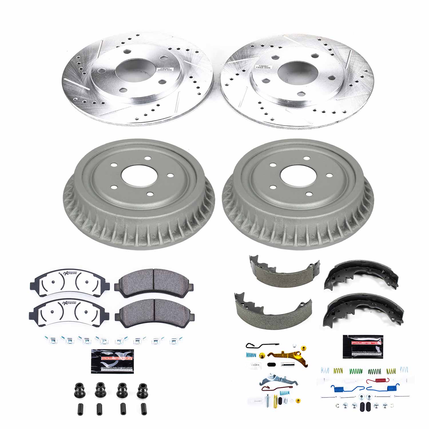 Power Stop K15428DK-36 Z36 Severe-Duty Truck And Tow 1-Click Front And Rear Pad And Rotor Kit for 1998-2003 Chevrolet S10 4 Wheel Drive Rear Drum product image