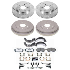 Power Stop K15493DK-26 - Front And Rear Z26 Street Warrior Pad And Rotor Kit With Drum And Brake Shoes vehicle fitment brake part