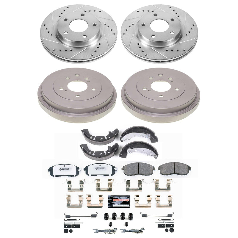 Power Stop K15493DK-26 - Front And Rear Z26 Street Warrior Pad And Rotor Kit With Drum And Brake Shoes vehicle fitment brake part