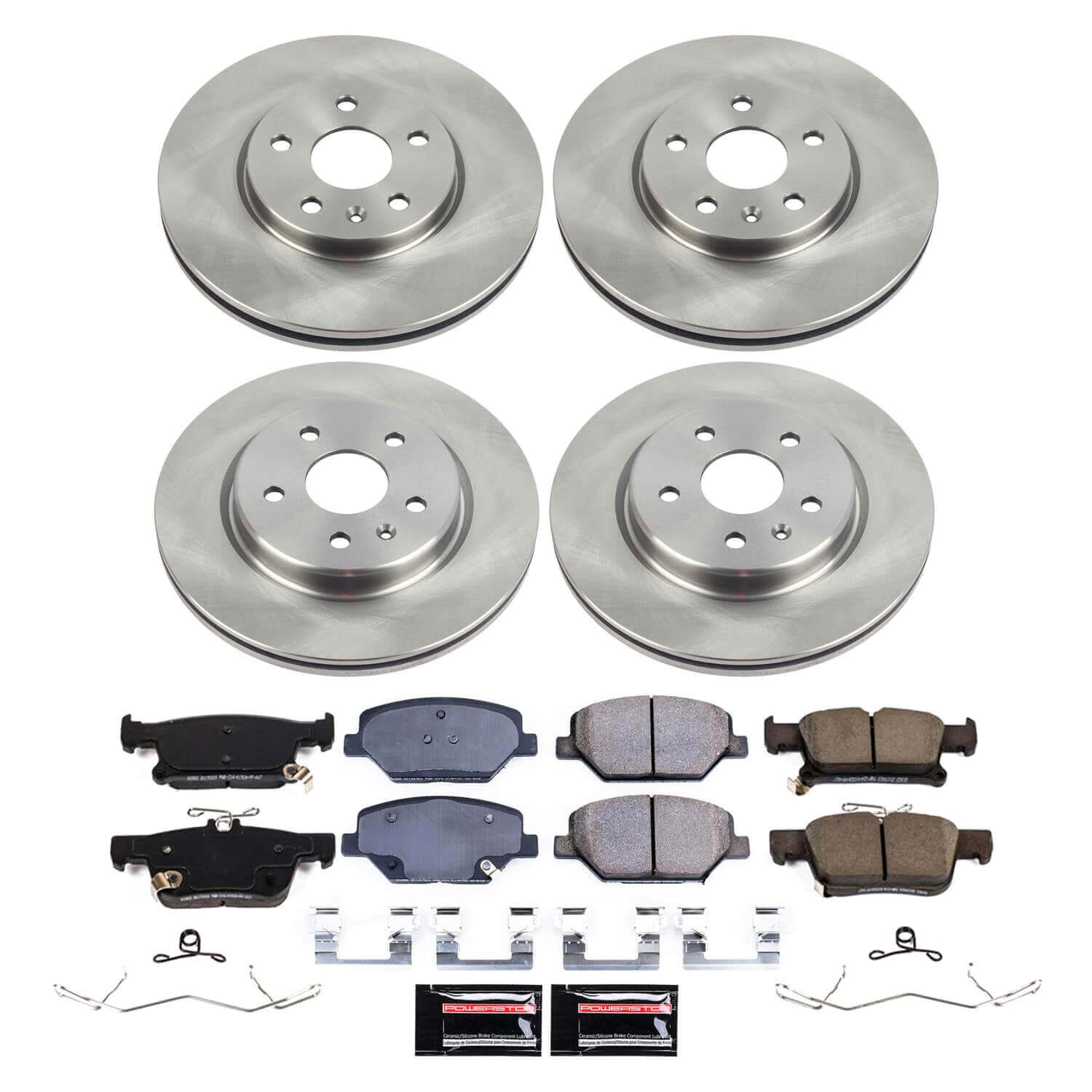 Power Stop K15496DK-36 - Front And Rear Z36 Severe-Duty Truck And Tow 1-Click Pad And Rotor Kit With Drum And Brake Shoes vehicle fitment brake part
