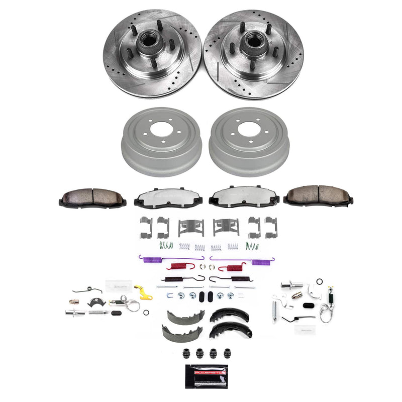 Power Stop K15506DK-36 Front And Rear Z36 Severe-Duty Truck And Tow 1-Click Pad And Rotor Kit With Drum And Brake Shoes for 2001-2002 Ford F-150 Rear Wheel Drive Rear Drum product image