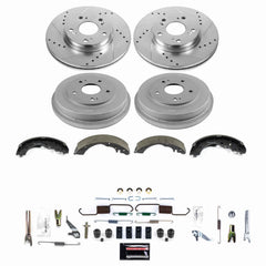 Power Stop K15541DK-26 - Front And Rear Z26 Street Warrior Pad And Rotor Kit With Drum And Brake Shoes vehicle fitment brake part