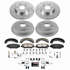 Power Stop K15541DK-36 - Front And Rear Z36 Severe-Duty Truck And Tow 1-Click Pad And Rotor Kit With Drum And Brake Shoes vehicle fitment brake part