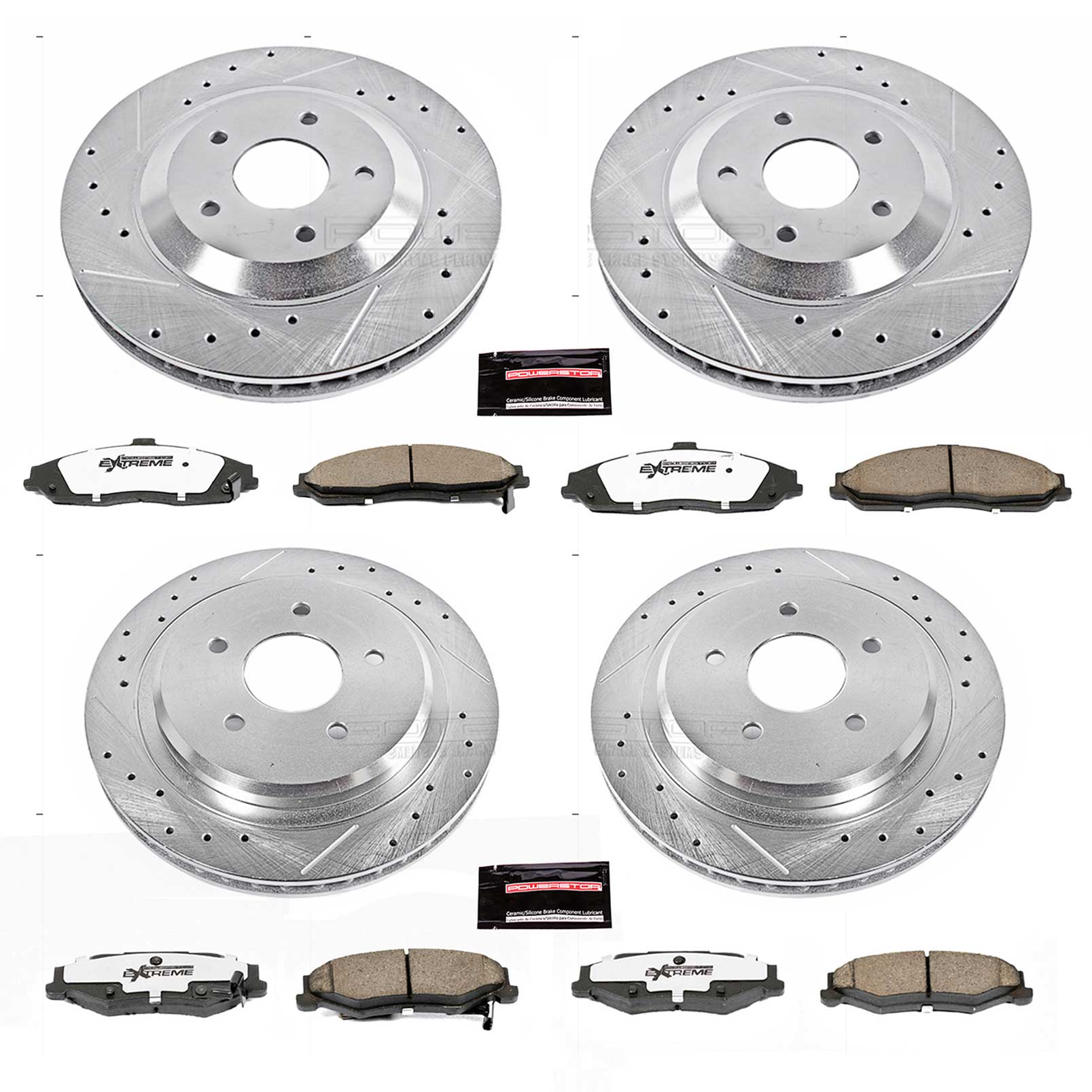 Power Stop K1560-26 Z26 Extreme Street Warrior 1-Click Brake Kit (Front And Rear) for 1997-2009 Cadillac Xlr product image