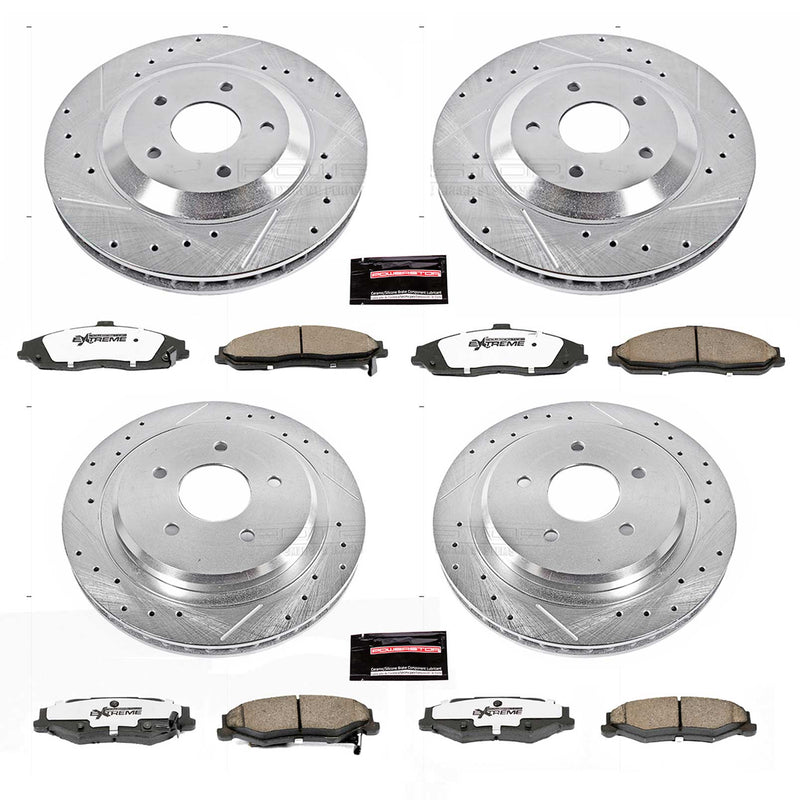 Power Stop K1560-26 Z26 Extreme Street Warrior 1-Click Brake Kit (Front And Rear) for 1997-2009 Cadillac Xlr product image