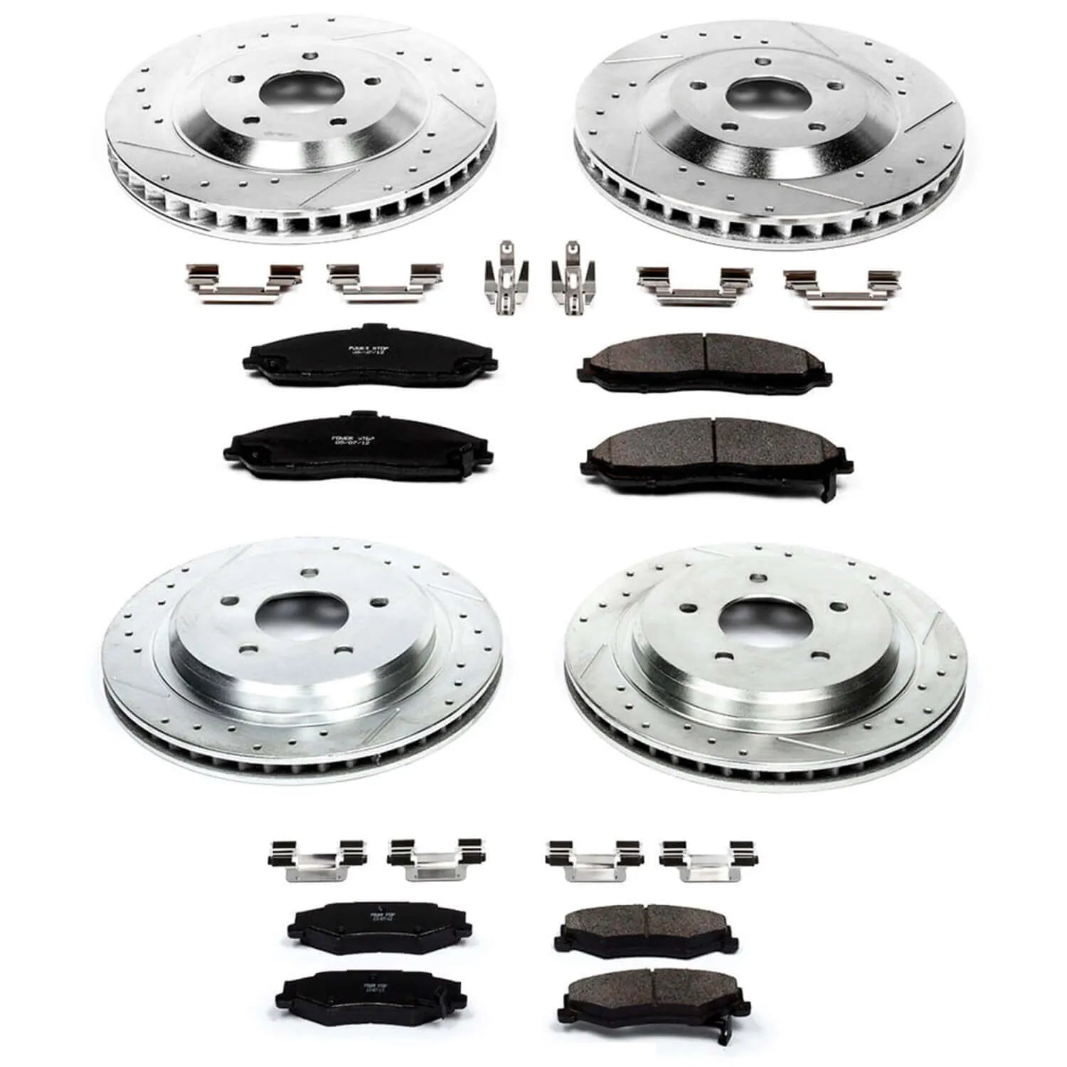Power Stop K1560 - Z23 Evolution Sport Performance 1-Click Brake Kit With Hardware (Front And Rear)
