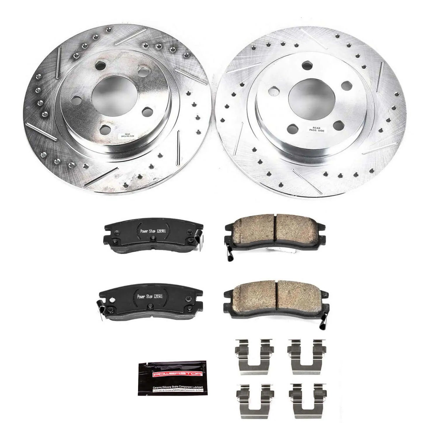 Power Stop K1566 - Z23 Evolution Sport Performance 1-Click Brake Kit With Hardware (Rear)