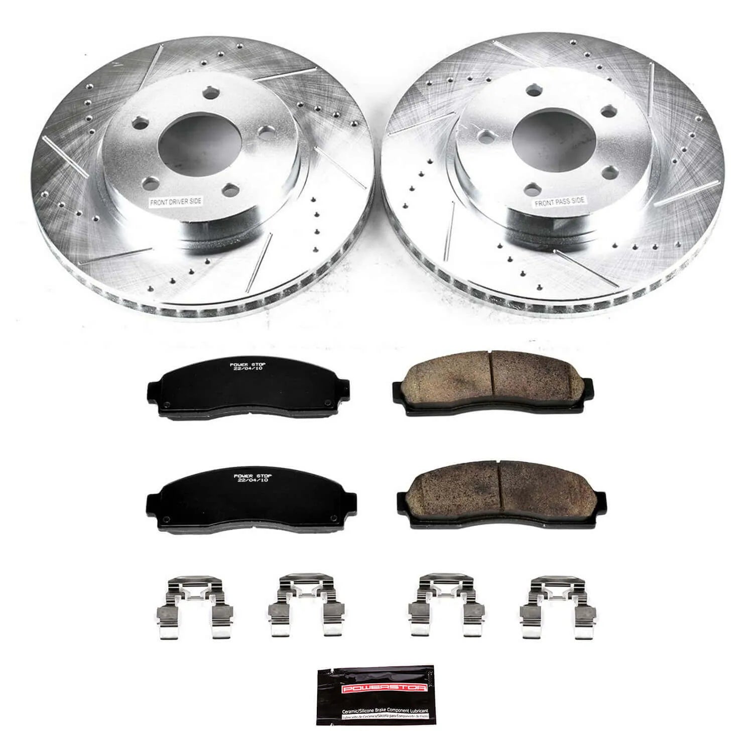 Power Stop K1576 - Z23 Evolution Sport Performance 1-Click Brake Kit With Hardware (Front)