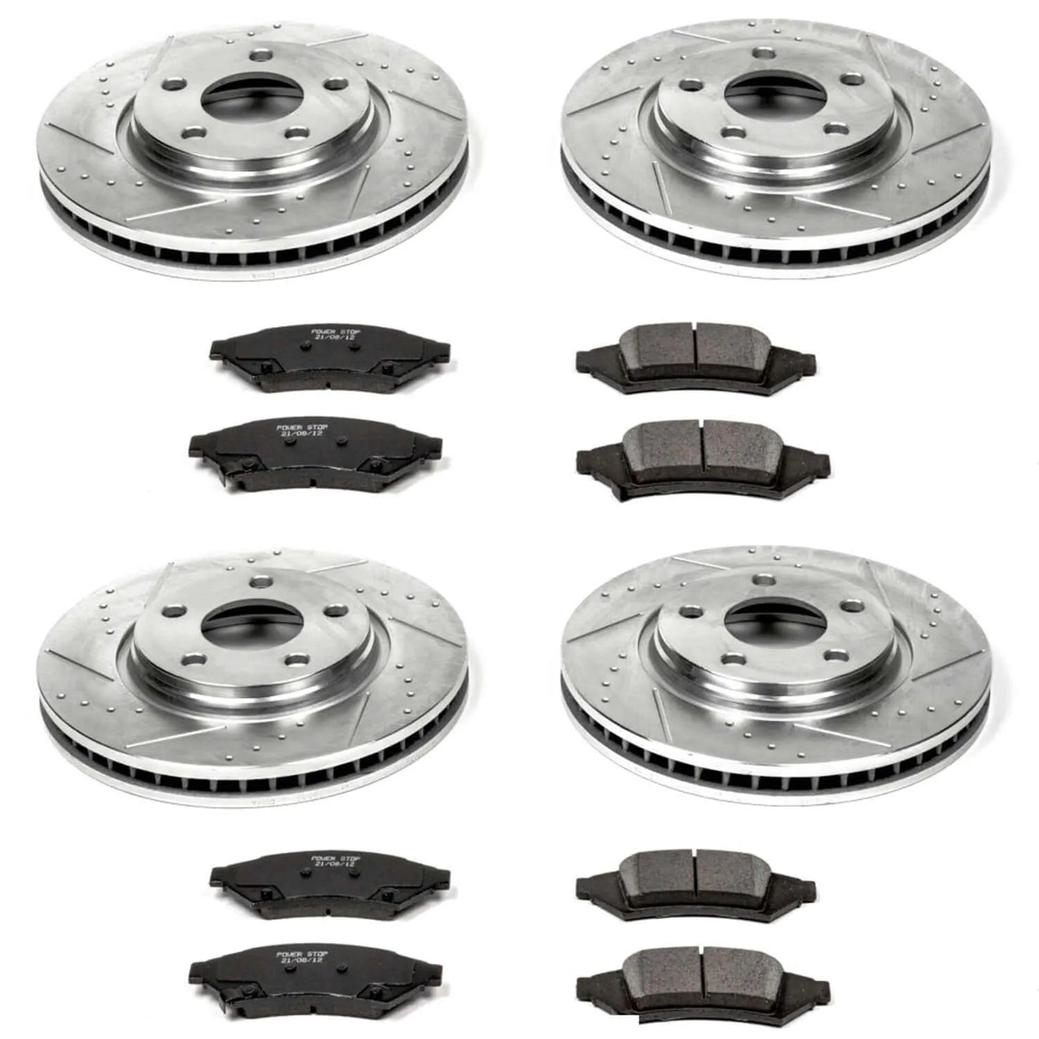 Power Stop K1587 - Z23 Evolution Sport Performance 1-Click Brake Kit With Hardware (Front And Rear)