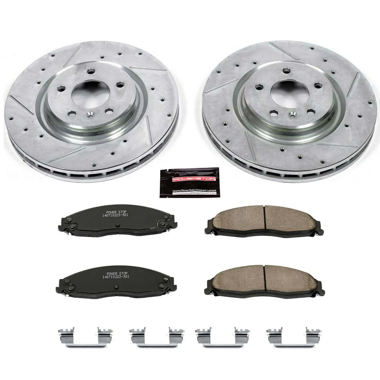 Power Stop K1597 - Z23 Evolution Sport Performance 1-Click Brake Kit With Hardware (Front)