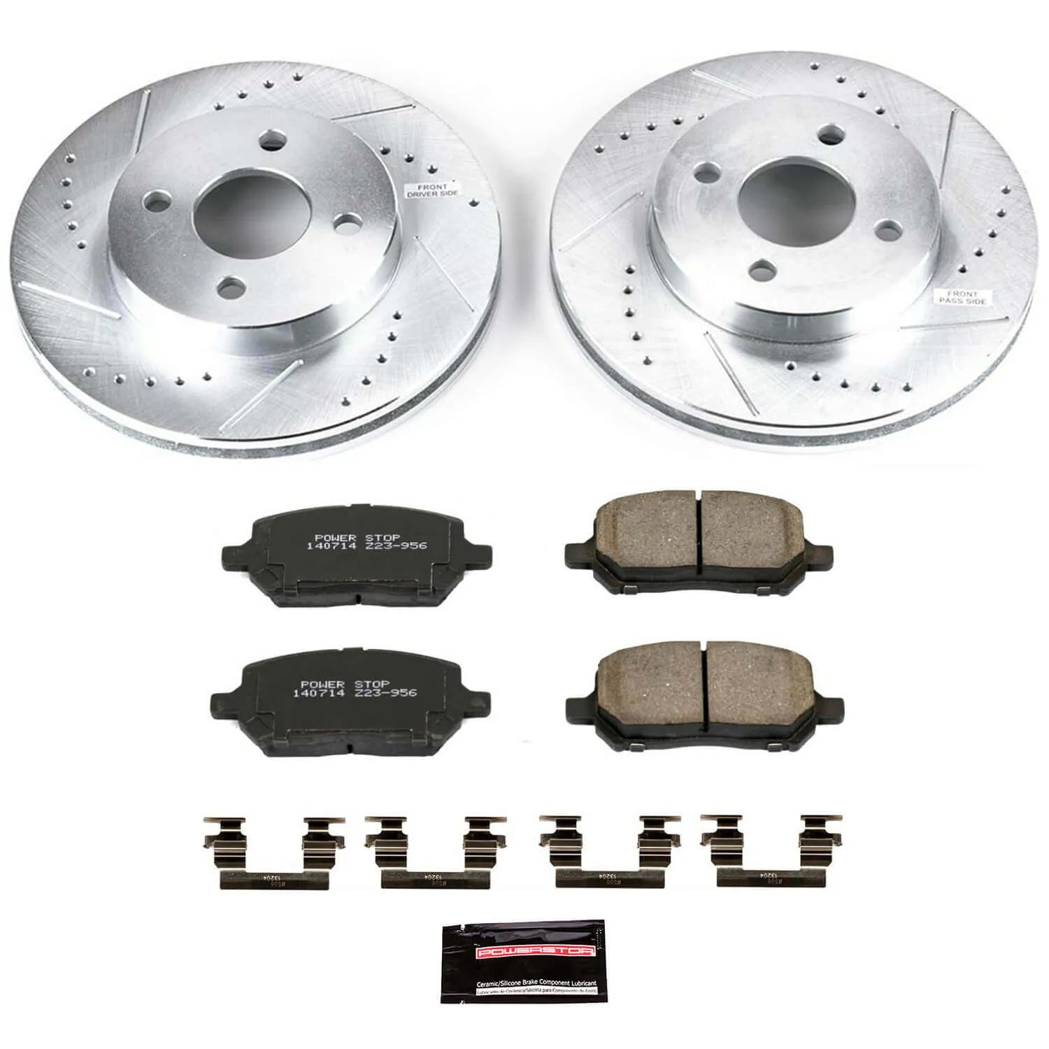 Power Stop K1604 - Z23 Evolution Sport Performance 1-Click Brake Kit With Hardware (Front)