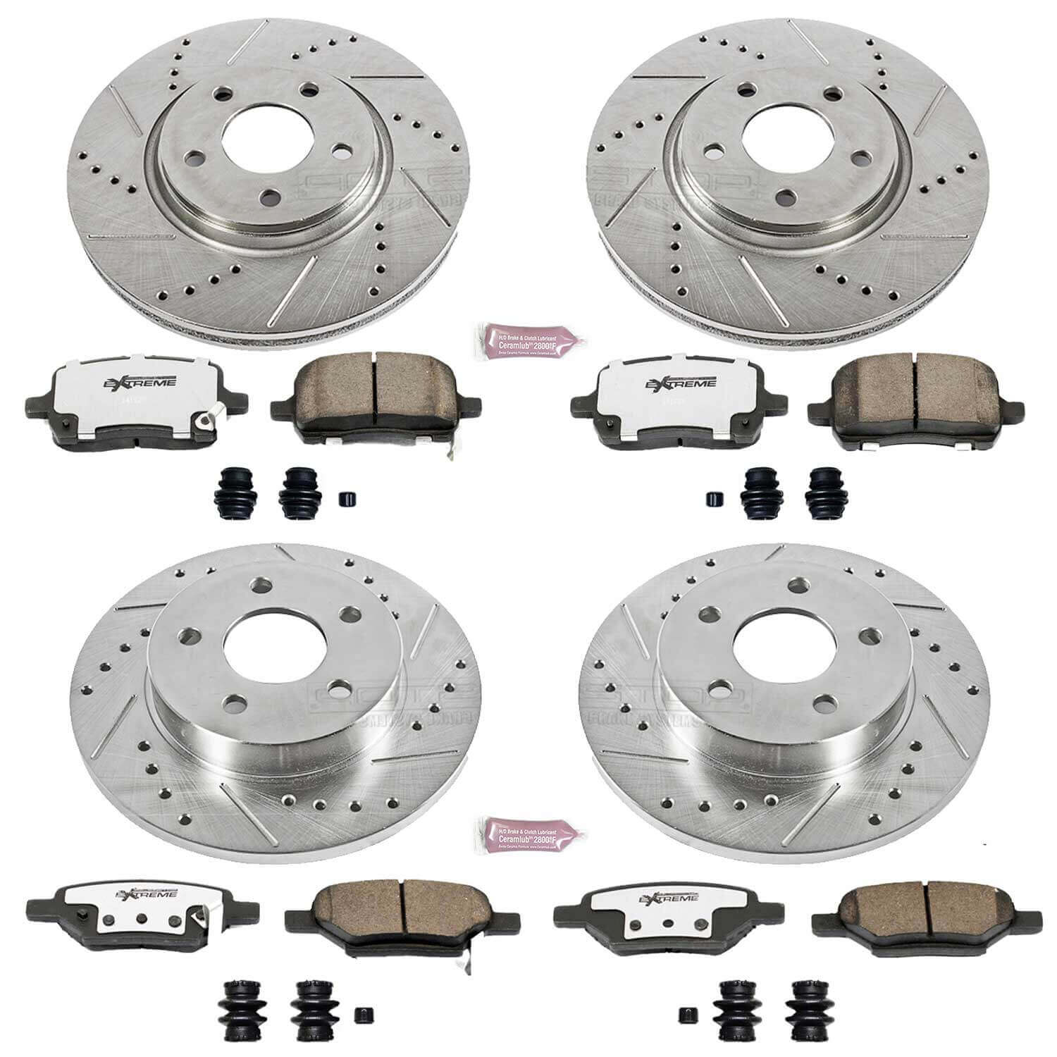 Power Stop K1612-26 - Z26 Extreme Street Warrior 1-Click Brake Kit (Front And Rear) vehicle fitment brake part