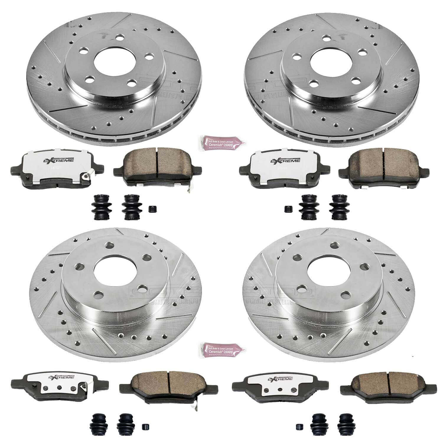 Power Stop K1618-26 - Z26 Extreme Street Warrior 1-Click Brake Kit (Front And Rear) vehicle fitment brake part