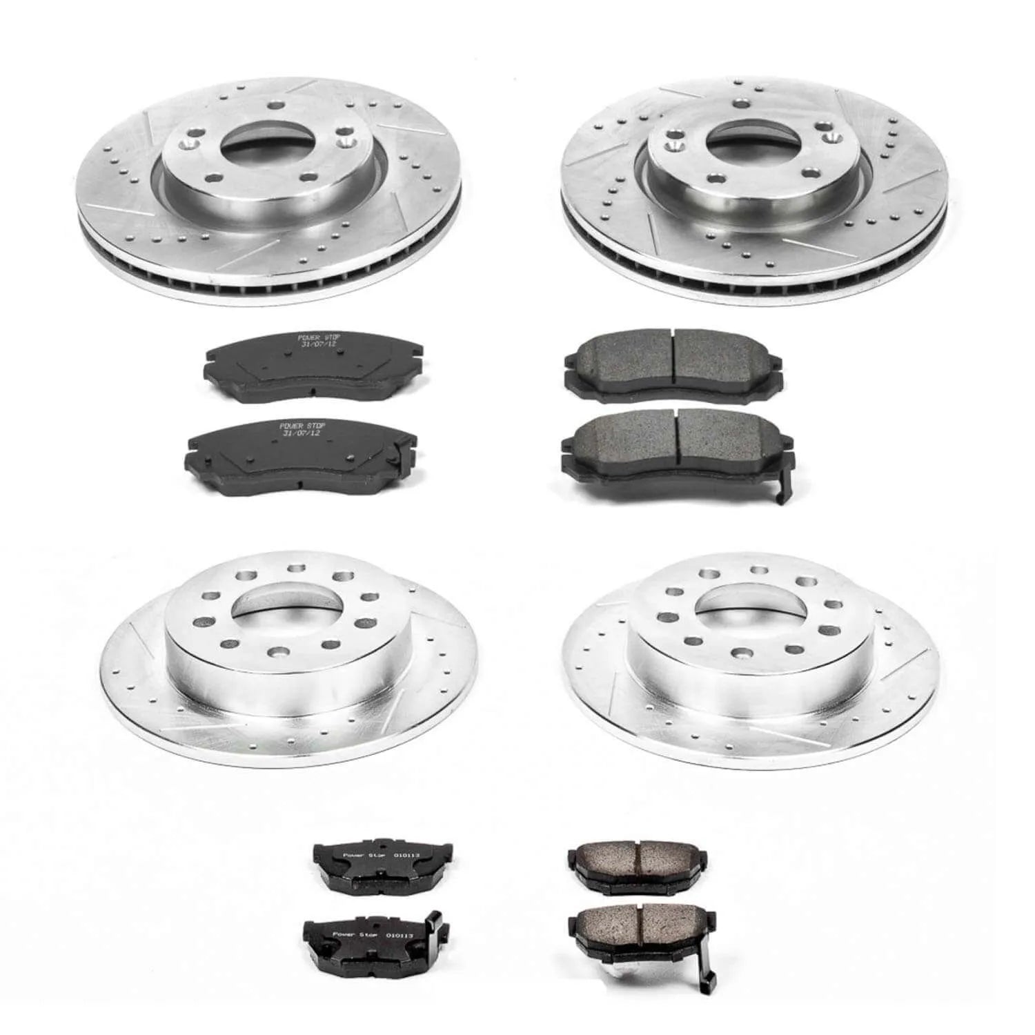 Power Stop K164 - Z23 Evolution Sport Performance 1-Click Brake Kit With Hardware (Front And Rear)