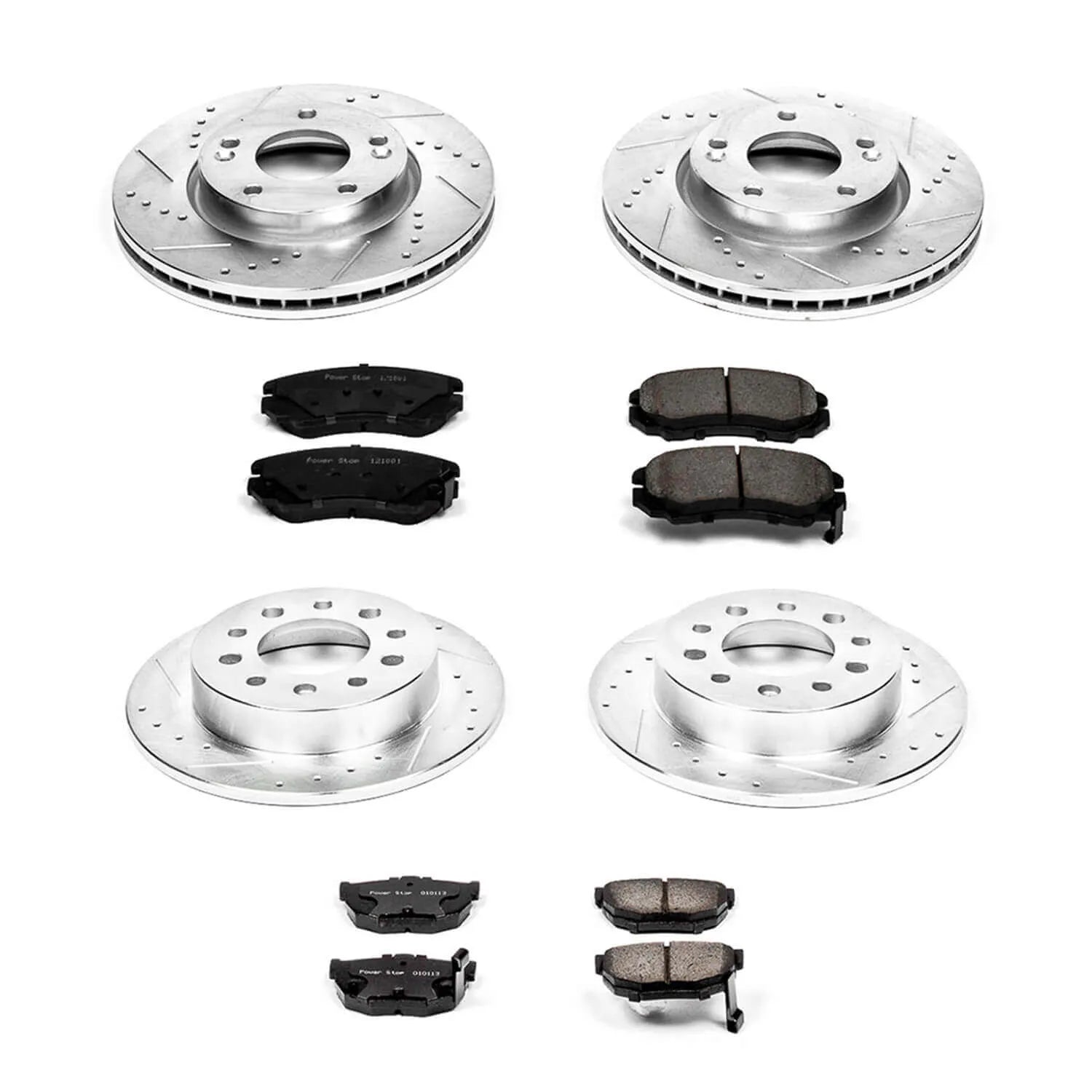 Power Stop K166 - Z23 Evolution Sport Performance 1-Click Brake Kit With Hardware (Front And Rear)