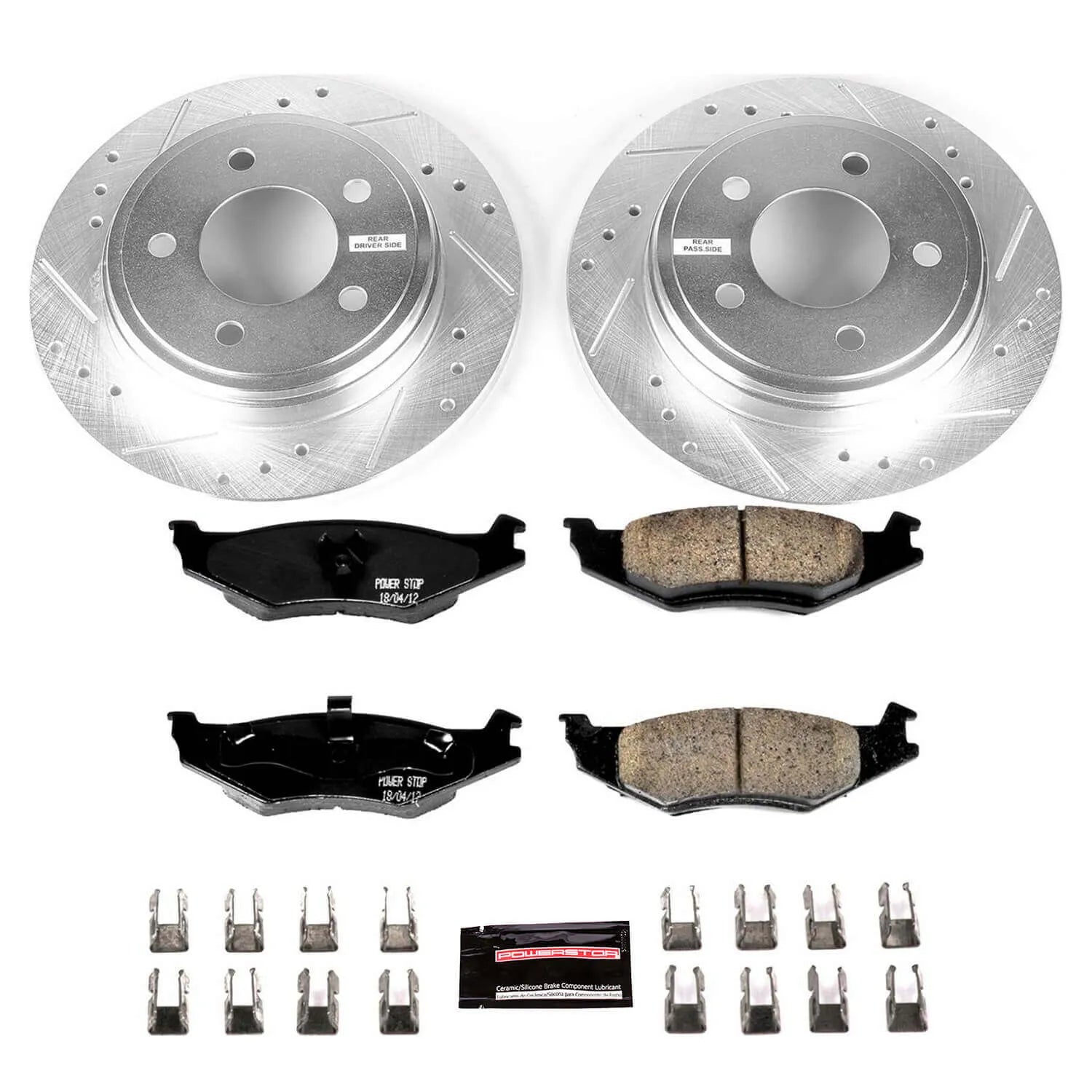 Power Stop K1667 - Z23 Evolution Sport Performance 1-Click Brake Kit With Hardware (Rear)