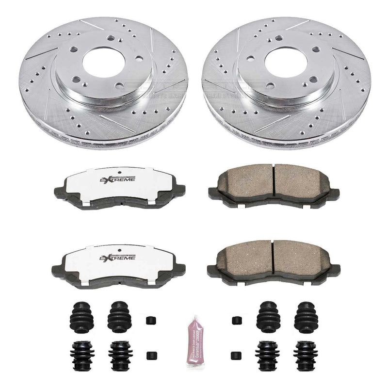 Power Stop K1678-26 Z26 Extreme Street Warrior 1-Click Brake Kit (Front) for 2000-2012 Chrysler Sebring - Coupe (2 product image