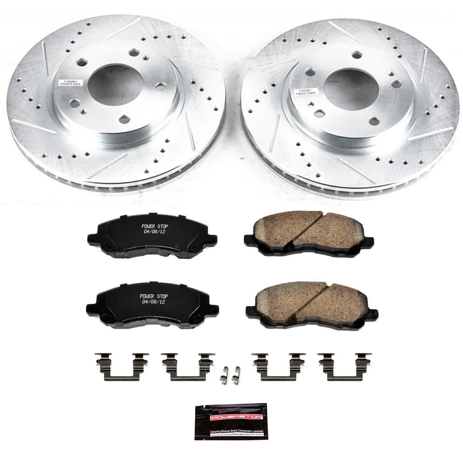 Power Stop K1678 - Z23 Evolution Sport Performance 1-Click Brake Kit With Hardware (Front)
