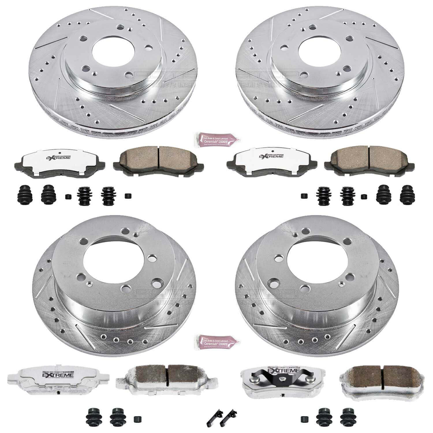 Power Stop K1682-26 Z26 Extreme Street Warrior 1-Click Brake Kit (Front And Rear) for 2004-2006 Mitsubishi Lancer Ralliart Sportback Sportback product image