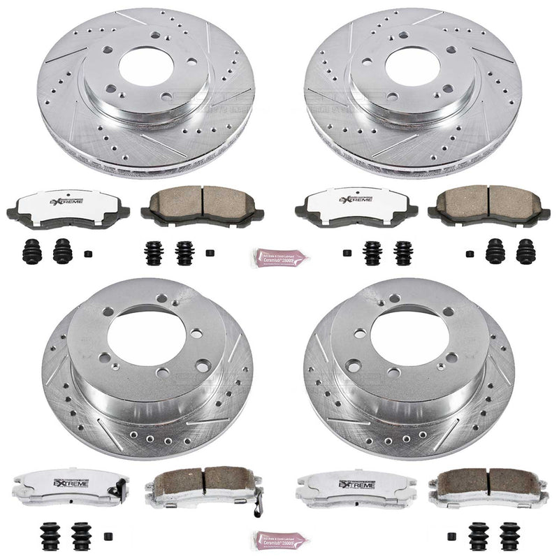 Power Stop K1683-26 Z26 Extreme Street Warrior 1-Click Brake Kit (Front And Rear) for 2000-2005 Chrysler Sebring Coupe (2 Door) product image